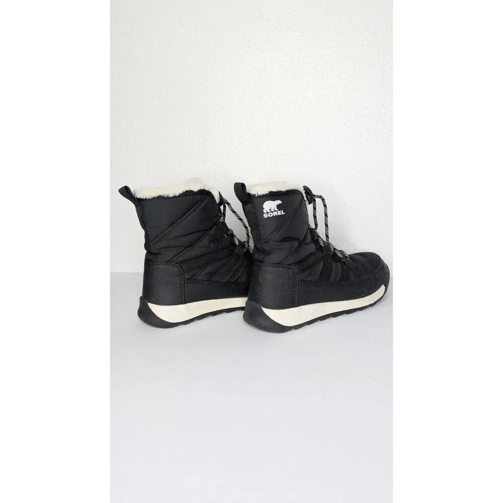 Sorel Youth Whitney II Short Lace Waterproof Boots Kids Size 3 Black